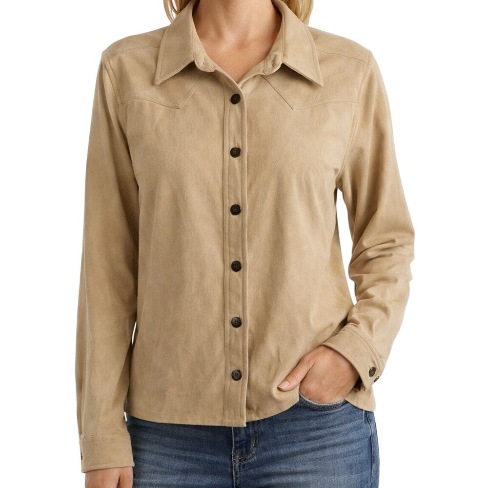 Vintage Wrangler Western Wear Button Front Shirt Large‎ Tan Western Shirt Cowboy
